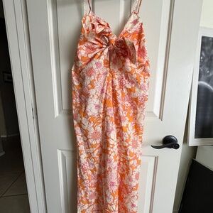 Jcrew tropical midi dress